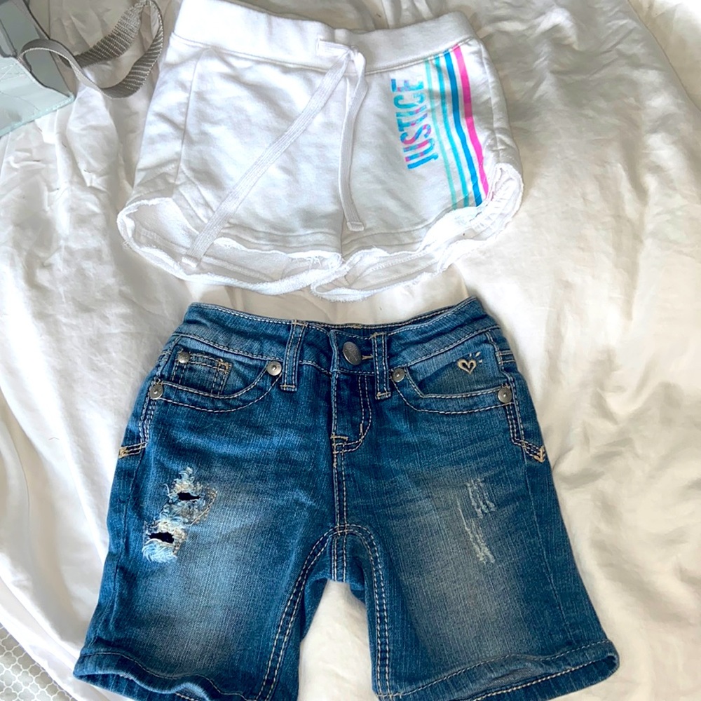 2 pairs of size 6 justice shorts